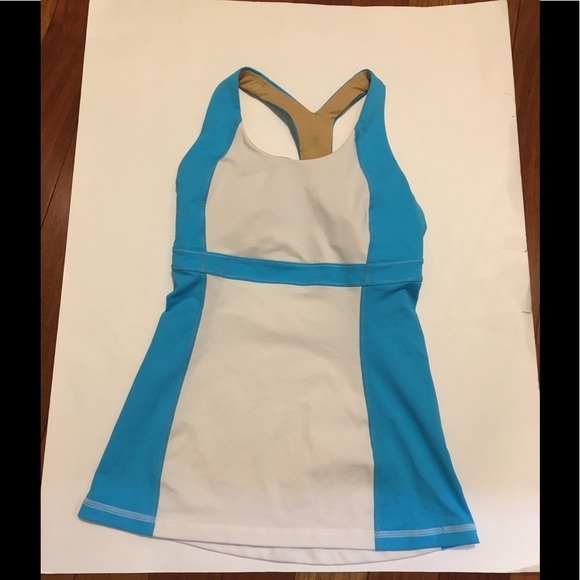 11.Lululemon Run: Fast Track Tank White / Spry Blue 4 - Picture 3 of 8